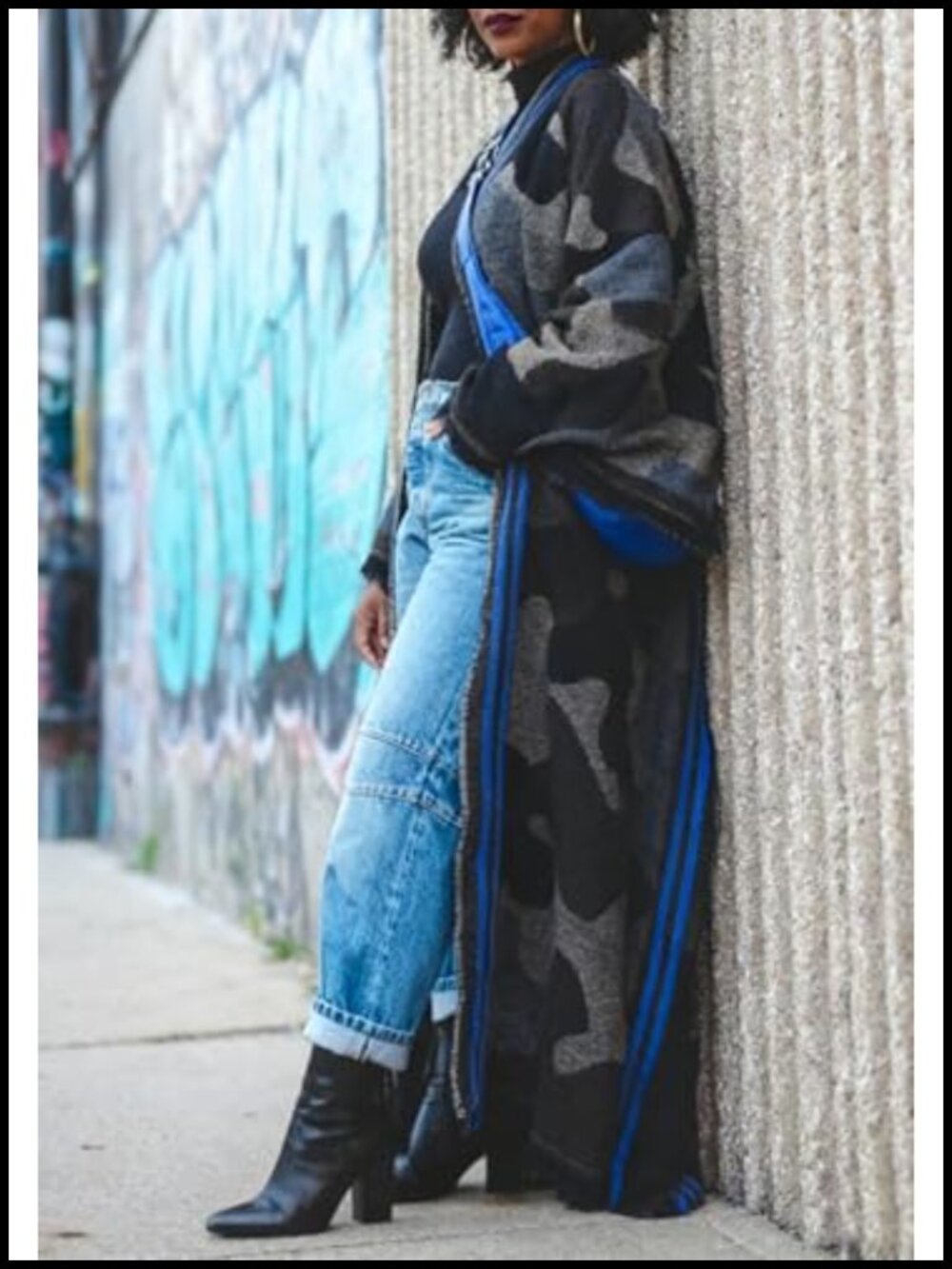 Open Front Chunky Knit Maxi Duster Cardigan Sweater Coat - Picture 5 of 6